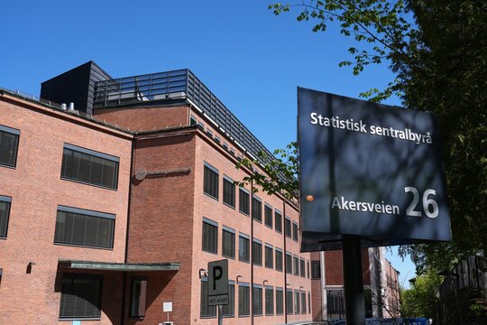 OSLO, NORWAY - MAY 7, 2026: Statistics Norway (Norwegian: Statistisk sentralbyra, SSB) office in Oslo, Norway.