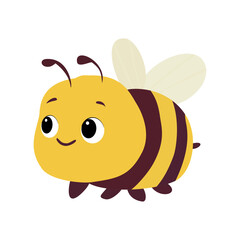 Illustration of a cute bee flying