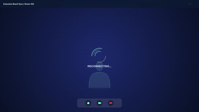 Connection error screen displaying a video call reconnecting message