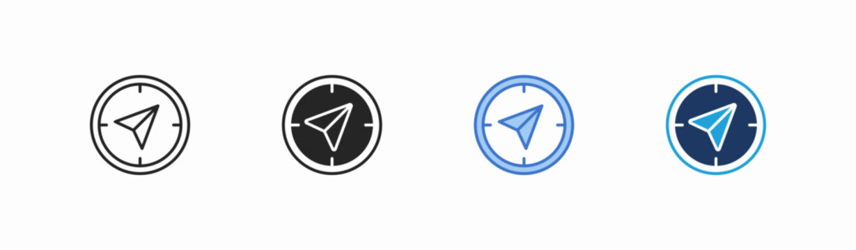 Set of true north icon collection in multiple style. Icon suitable for web and mobile application