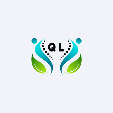 QL initials modern and minimalist abstract logo with human and leaf elements