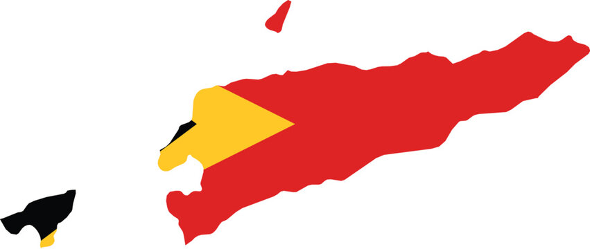 East timor flag border map vector