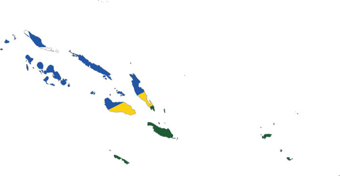 Solomon islands flag border map vector