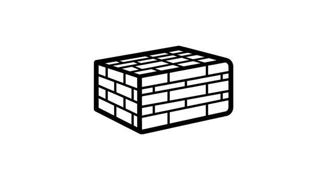 Brick wall block showing layered construction texture