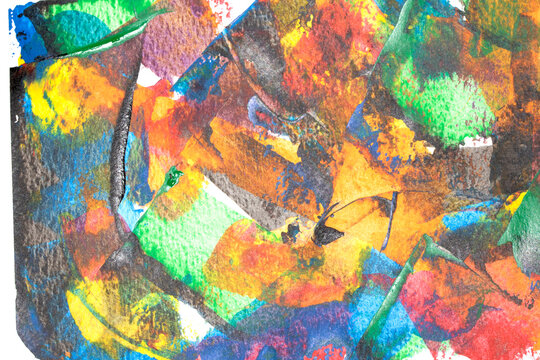 A vibrant and colourful oil and acrylic abstract painting on painted with wild and free brush strokes