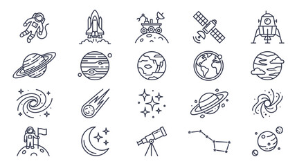 Space Exploration Icons Set © wati