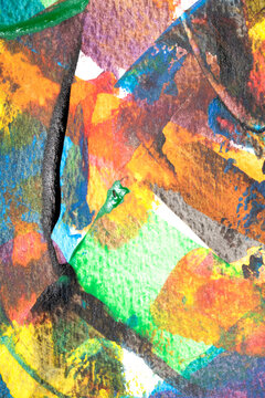 A vibrant and colourful oil and acrylic abstract painting on painted with wild and free brush strokes