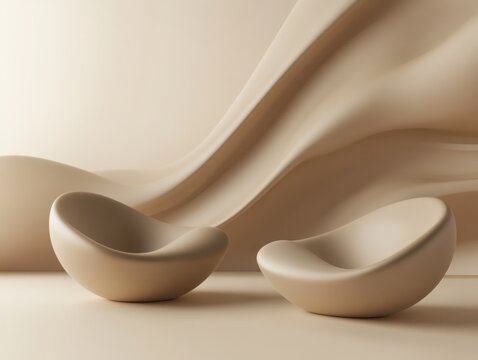 Abstract fluid artwork in warm mocha shades featuring flowing forms, organic movement, and contemporary digital design aesthetics