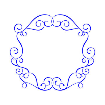 Elegant ornamental flourish  vector frame with decorative swirls and curly line art, border in outline style, perfect for wedding invitations, certificates, branding, logos, greeting cards, stationery