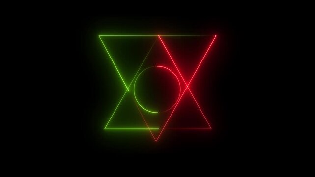 Neon yellow and red color Magic sign animation on black background.
