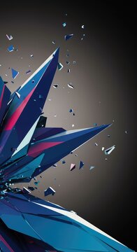 Abstract background featuring shattered geometric pieces creating a sharp, dynamic, and broken visual texture suitable for overlays and graphics, surface, fragmented, sharp