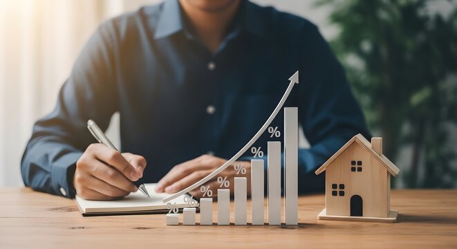 Real estate investment growth analyzing property value and financial planning