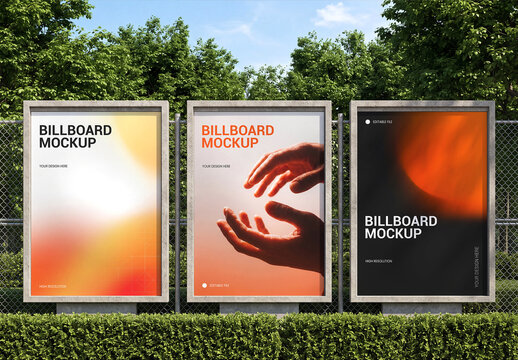 Outdoor Billboard Advertising Mockup Set