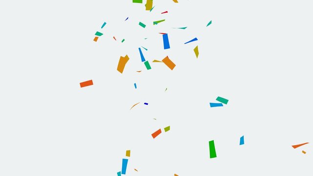 multicolor confetti rain effect overlay alpha channel. Confetti Party Popper Explosion Animation. Slow motion Falling confetti Particles animation.