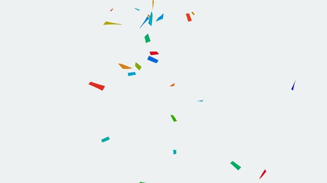 multicolor confetti rain effect overlay alpha channel. Confetti Party Popper Explosion Animation. Slow motion Falling confetti Particles animation.