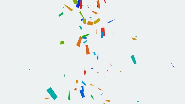 multicolor confetti rain effect overlay alpha channel. Confetti Party Popper Explosion Animation. Slow motion Falling confetti Particles animation.