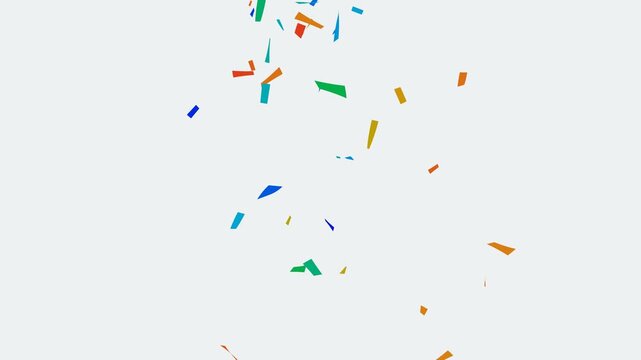 multicolor confetti rain effect overlay alpha channel. Confetti Party Popper Explosion Animation. Slow motion Falling confetti Particles animation.