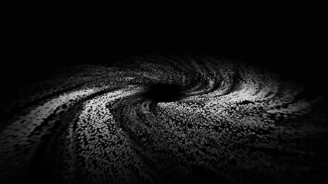 Monochrome 3D particle spiral galaxy