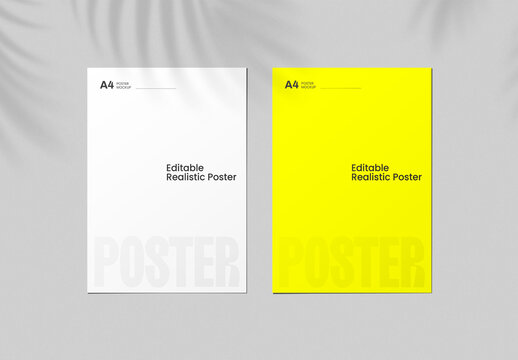 A4 Poster Mockup Set on Fabric Background