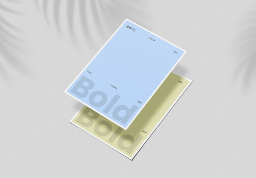 Floating A4 Poster Mockup Set