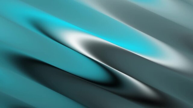 Abstract diagonal bands of turquoise and white with smooth gradient transitions and dark undertones background