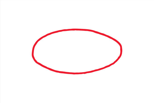 Handdrawn red oval shape