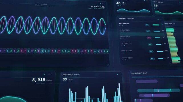 Genetic sequencing DNA variant calling bioinformatics analytics dashboard interface