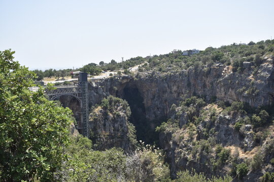 Observation Elevator and Viewing Platform Over Cennet Cehennem Sinkholes in Mersin, Turkey