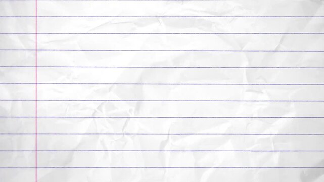 Notebook paper lined with crumpled textured backgrounds motion