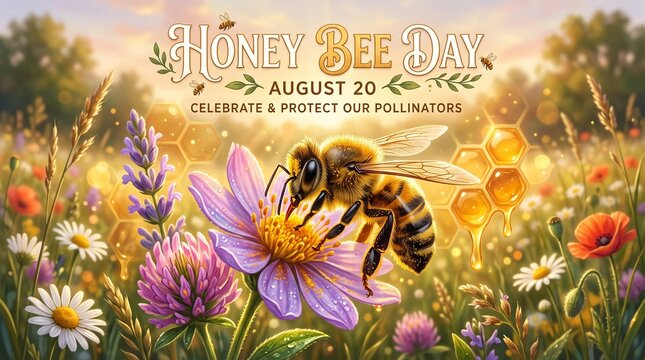 World Honey Bee Day Celebration and Pollinator Conservation Concept