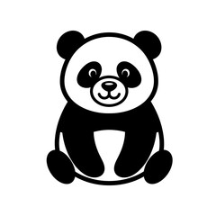 Fototapeta premium Cute black and white panda bear illustration.