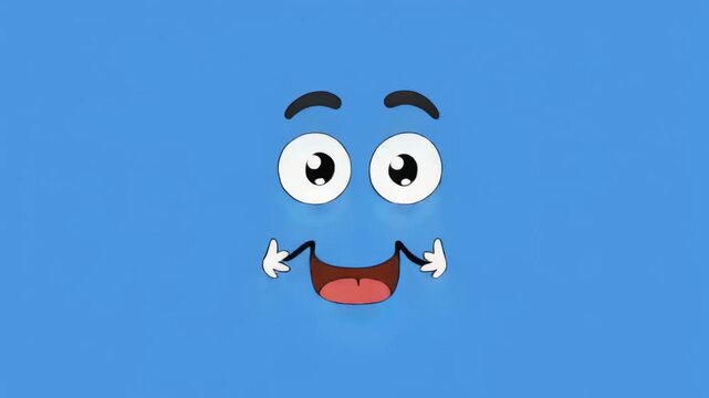 Animated Blue Rectangles with Happy Faces Appearing During Animation
