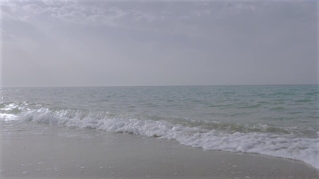 Serene Coastline Hazy Sunshine Soft Tide [Cinematic Series Beautiful panning from the right to the felt blooming sun against the sea] 180&deg; shutter angle 22mm Sony G from ProRes 442 50p 10 bit S-Log3,
