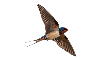Wild barn swallow bird flying wings open profile isolated on transparent background © nova-png