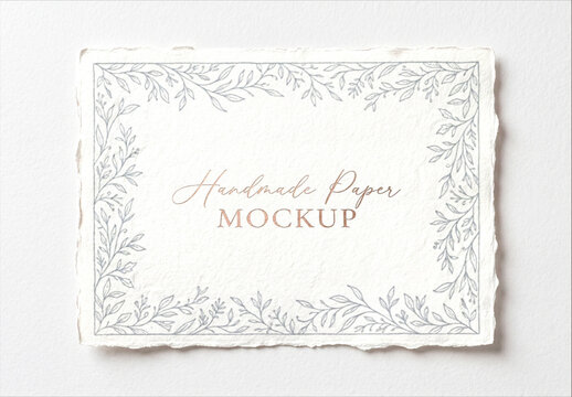 Handmade Deckle Edge Paper Mockup