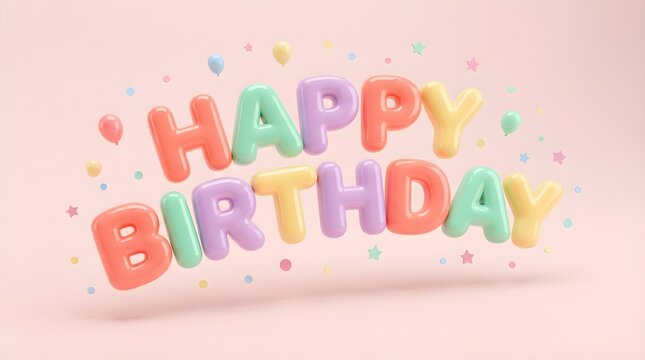 Happy Birthday bubble letters