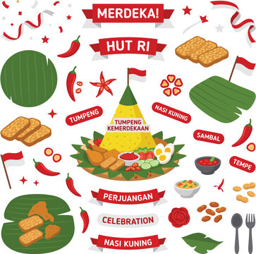 Traditional Indonesian Food Tumpeng Celebration