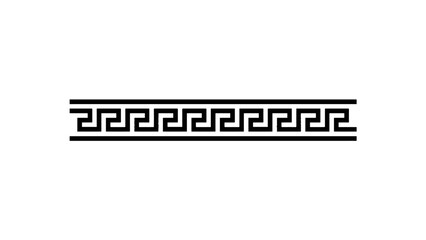 Fototapeta premium Greek Key Meander Pattern Border on White Background