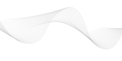 Fototapeta premium Elegant Silver Gray Flowing Wave Line Abstract Background on White Minimal Modern Luxury Design.