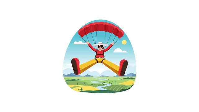 Skydiving Parachute Thrill Experience MP4 Animation 
