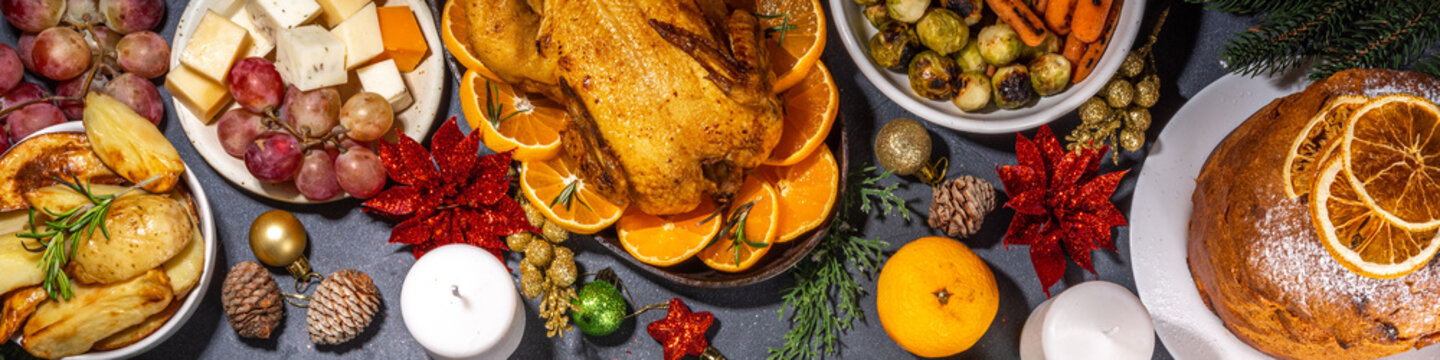 Christmas or New Year dinner foods