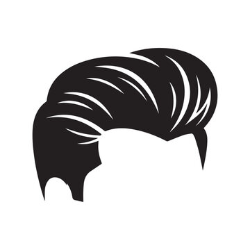Black silhouette of a classic mens pompadour hairstyle.