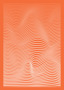 Vector wave texture on White. Abstract wave texture with a Burnt Orange background. Poster texture