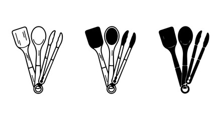 Fototapeta premium Kitchen Utensil Set Vector Icons, Cooking Tools Collection, Culinary Equipment Graphics, Food Preparation Accessories