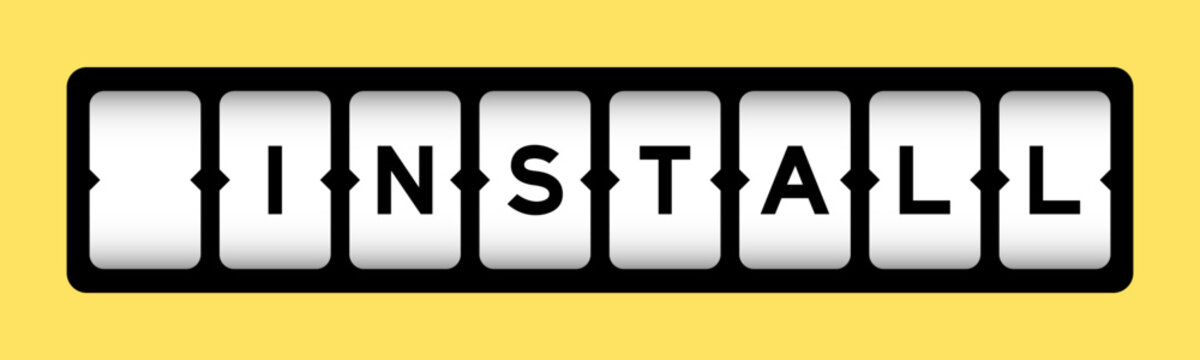 Black color in word install on slot banner with yellow color background