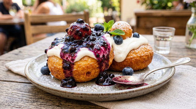 Papanasi, traditional Romanian and Moldovan dessert