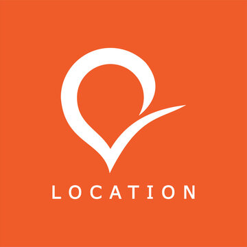 Creative pin location icon design inspiration