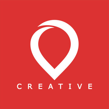 Creative pin location icon design inspiration