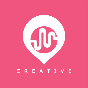 Creative pin location icon design inspiration