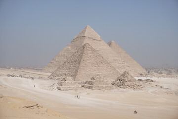 The Great Pyramids of Giza in Egyptian Desert Landscape © Damian